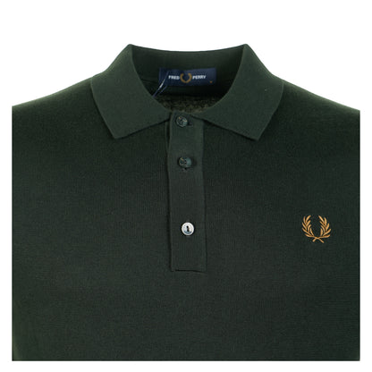 Short Sleeve Cotton Knitted Polo Shirt Night Green