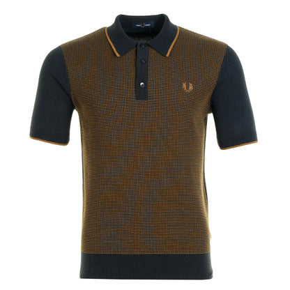 Tonic Waffle Knitted Polo Shirt Navy