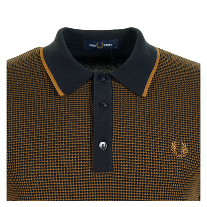 Tonic Waffle Knitted Polo Shirt Navy
