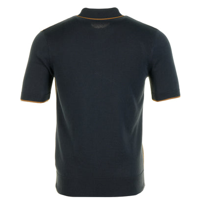 Tonic Waffle Knitted Polo Shirt Navy