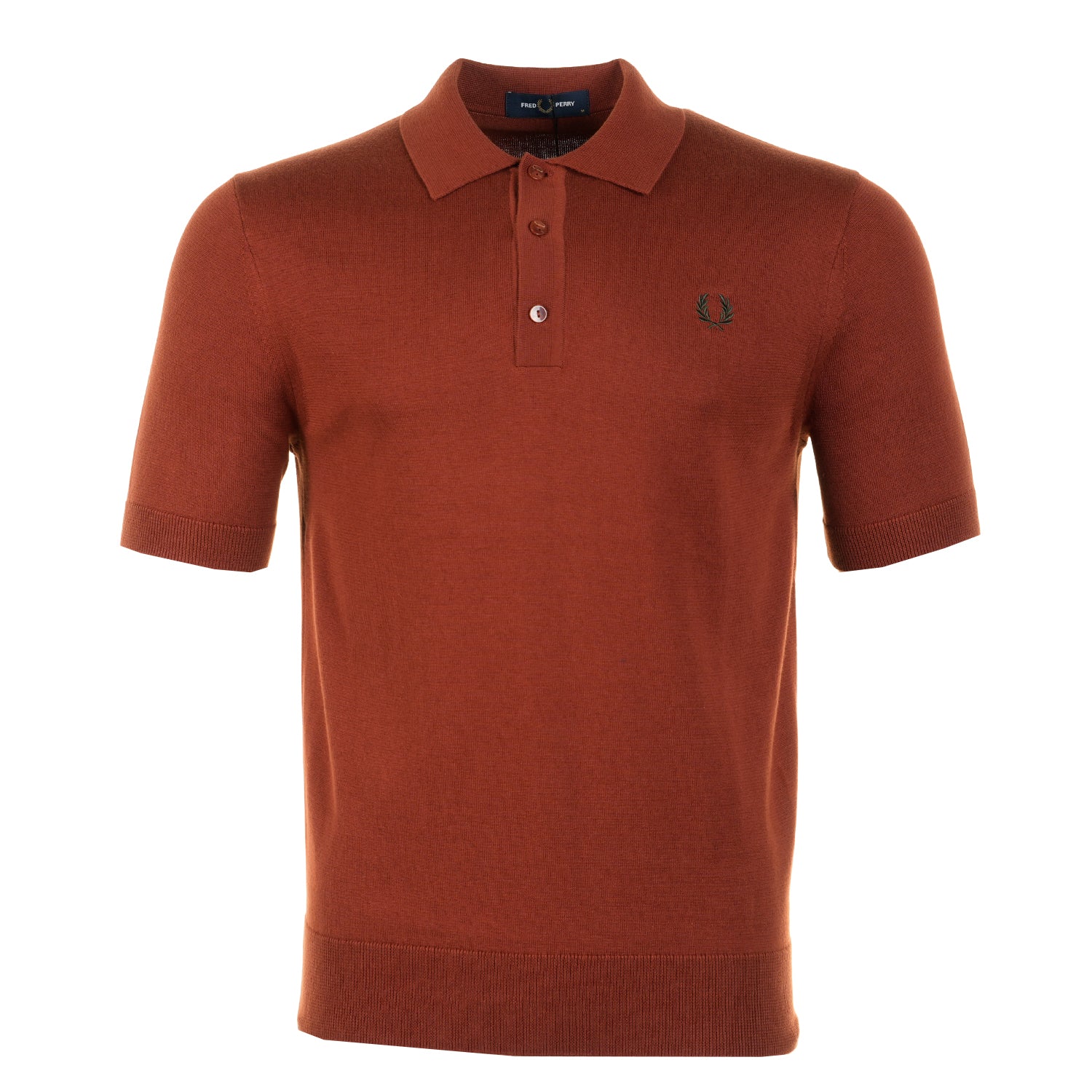 Short Sleeve Cotton Knitted Polo Shirt Brandy