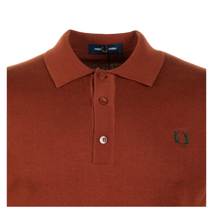Short Sleeve Cotton Knitted Polo Shirt Brandy