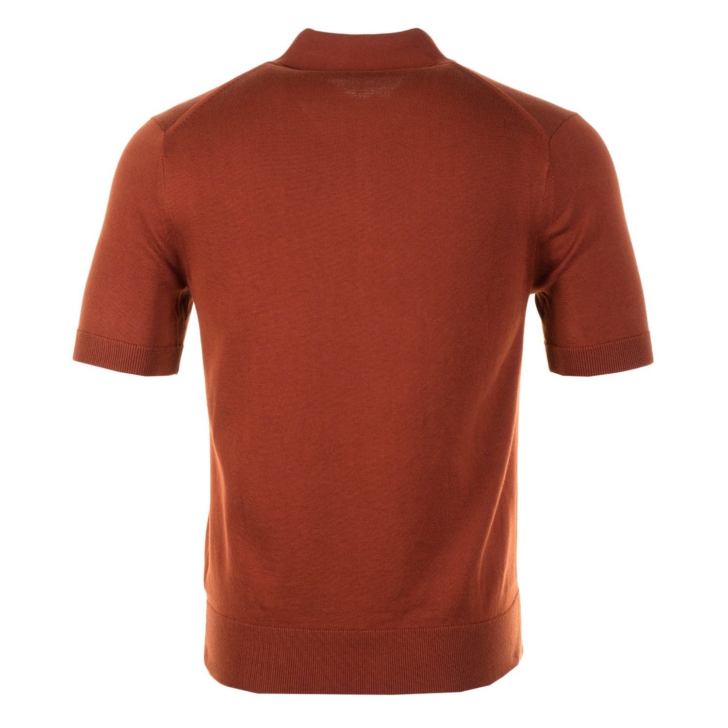 Short Sleeve Cotton Knitted Polo Shirt Brandy