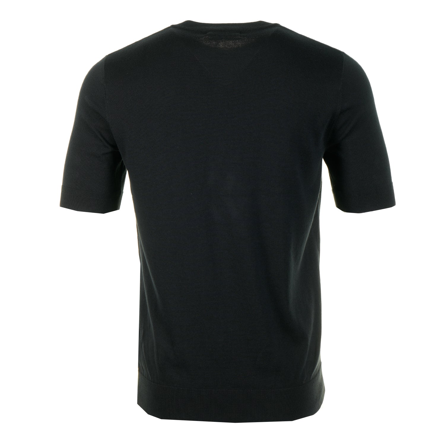 Short Sleeve Knitted Cotton T Shirt Black