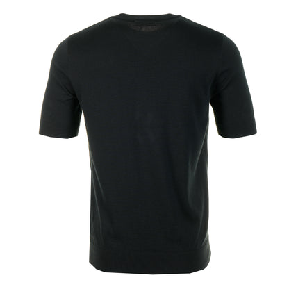 Short Sleeve Knitted Cotton T Shirt Black