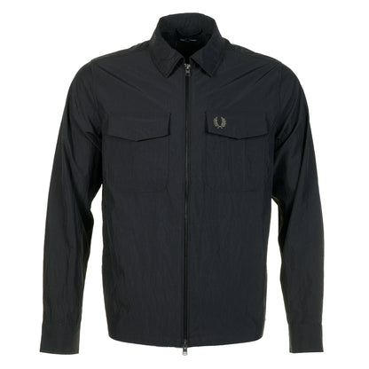 Zip Through Overshirt Black