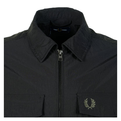 Zip Through Overshirt Black