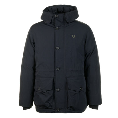 Padded Patch Pocket Parka Black
