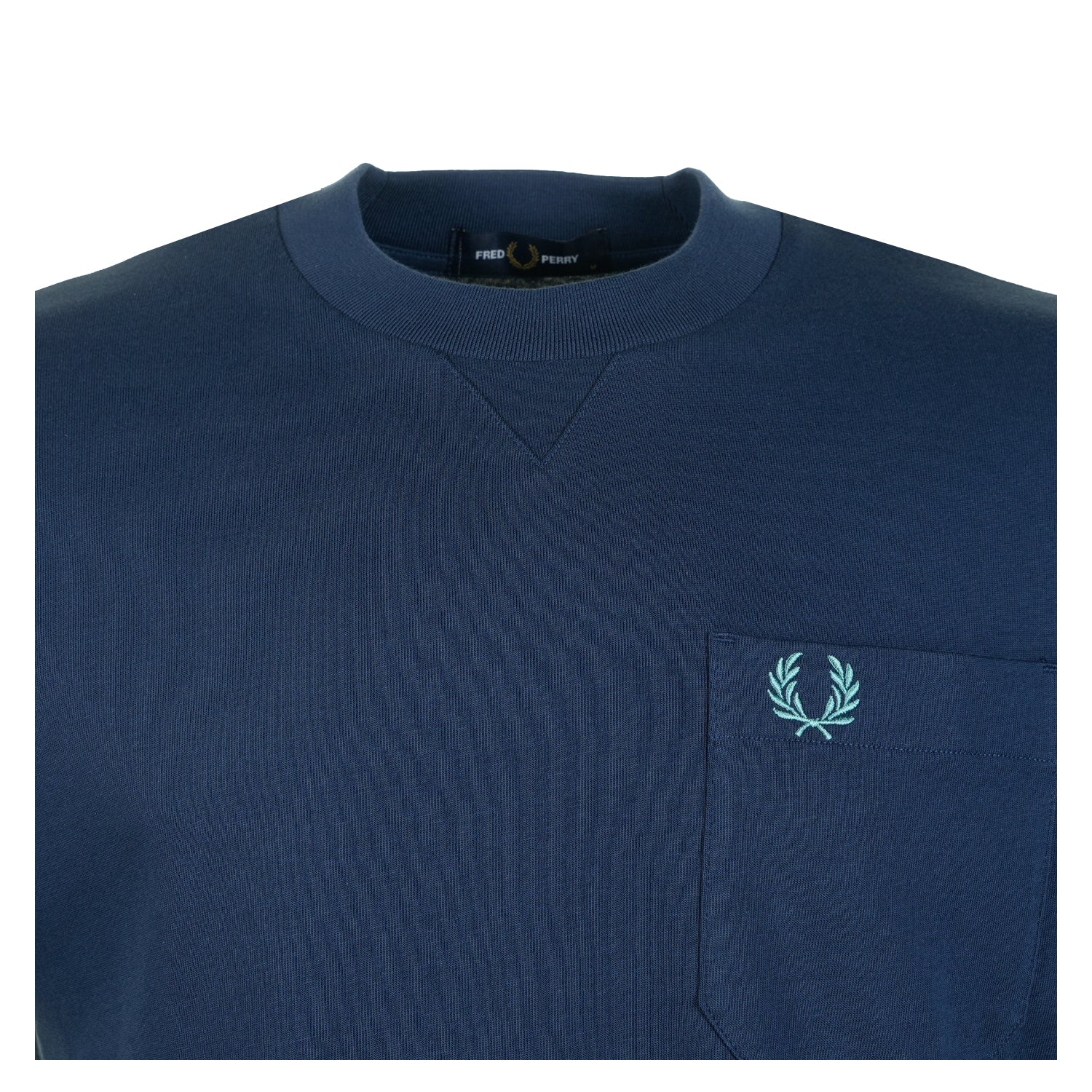 Pocket Detail Pique T Shirt Tennis Blue