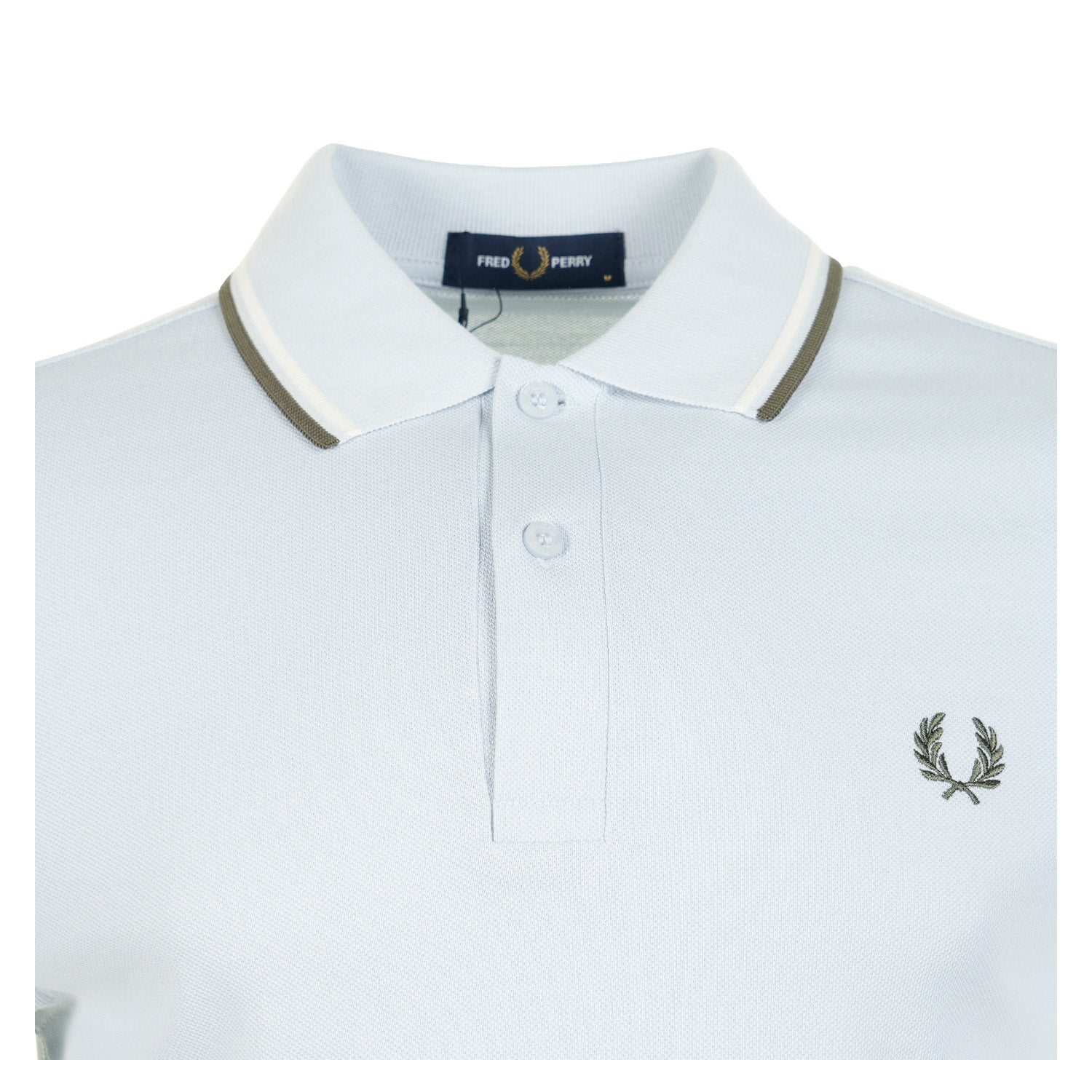 Short Sleeve Twin Tipped Polo Shirt Dusk Blue / Ecru / Green