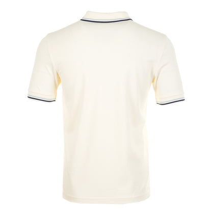 Short Sleeve Twin Tipped Polo Shirt Ecru / Dusk Blue / French Navy