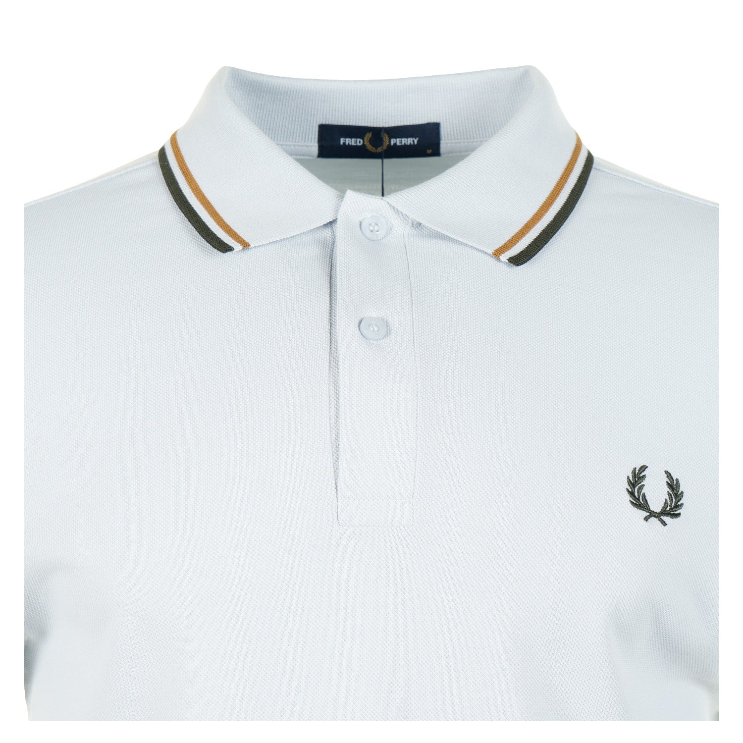 Short Sleeve Twin Tipped Polo Shirt Dusk Blue / Dark Caramel / Night Green
