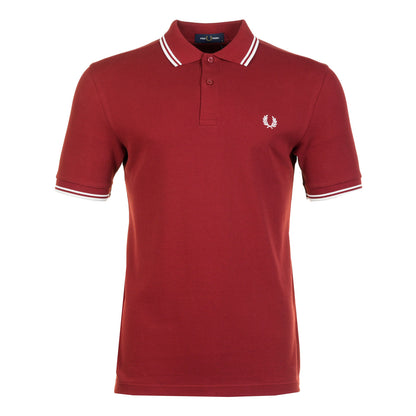 Short Sleeve Twin Tipped Polo Shirt Burnt Red