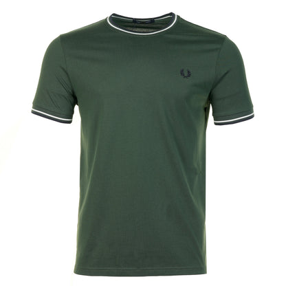 Twin Tipped T Shirt Court Green Snow White Navy