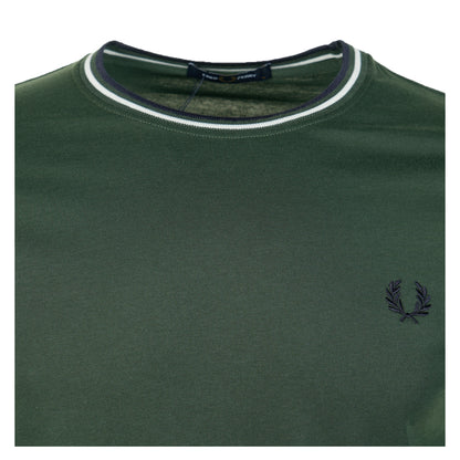 Twin Tipped T Shirt Court Green Snow White Navy