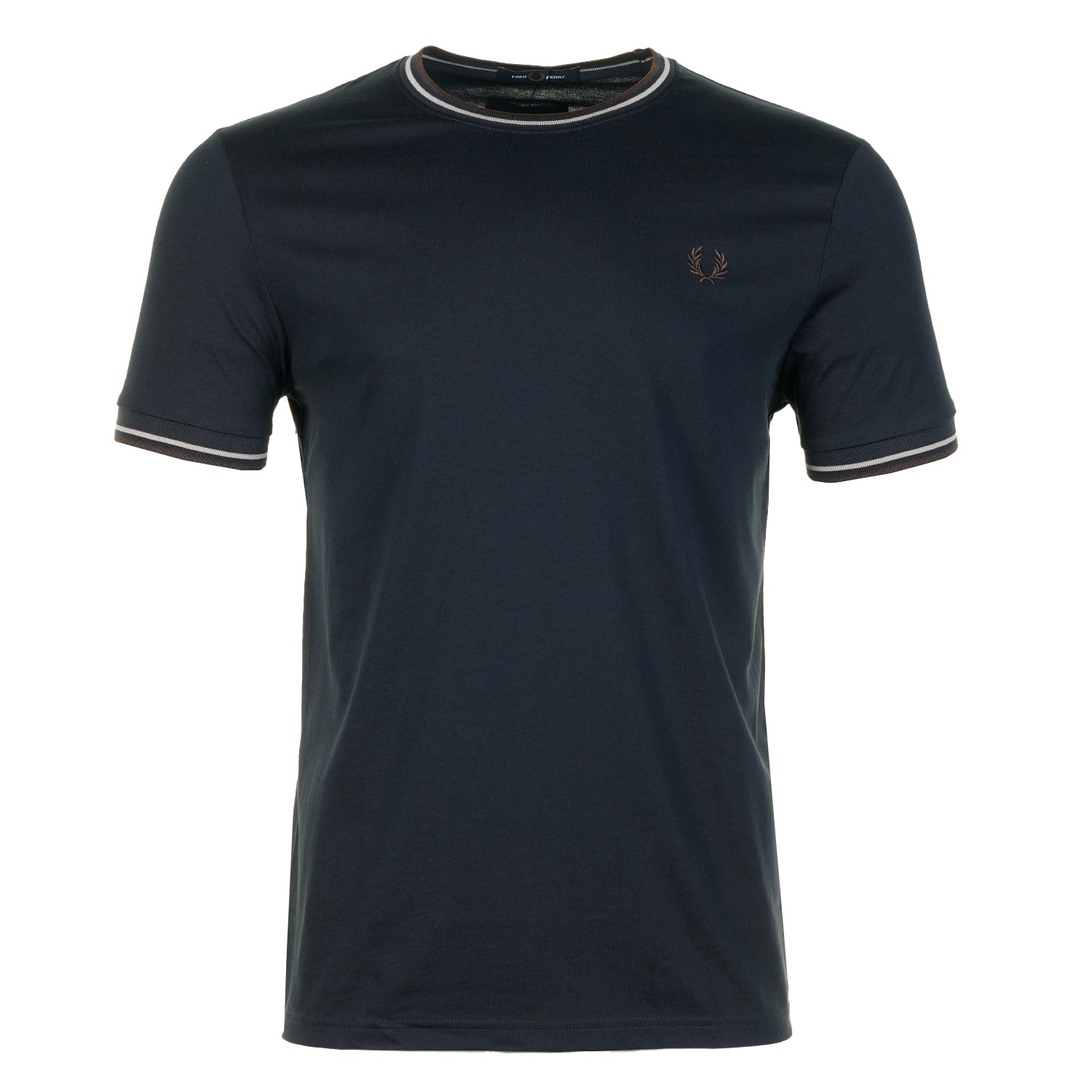 Twin Tipped T Shirt Court Navy Warm Oat Brown Tobacco
