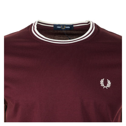 Twin Tipped T Shirt Oxblood / Ecru