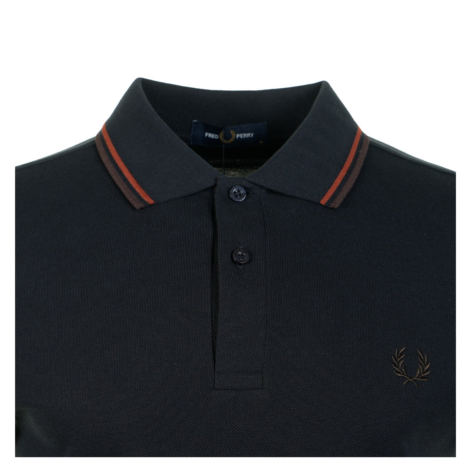 Short Sleeve Twin Tipped Polo Shirt Navy / Brandy / Rich Brown