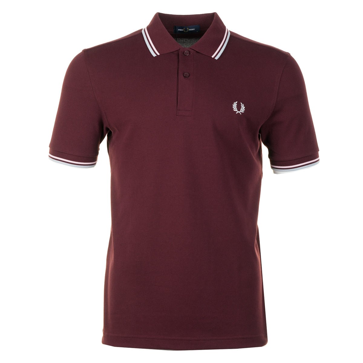 Short Sleeve Twin Tipped Polo Shirt Oxblood / Iced Pink / Dusk Blue