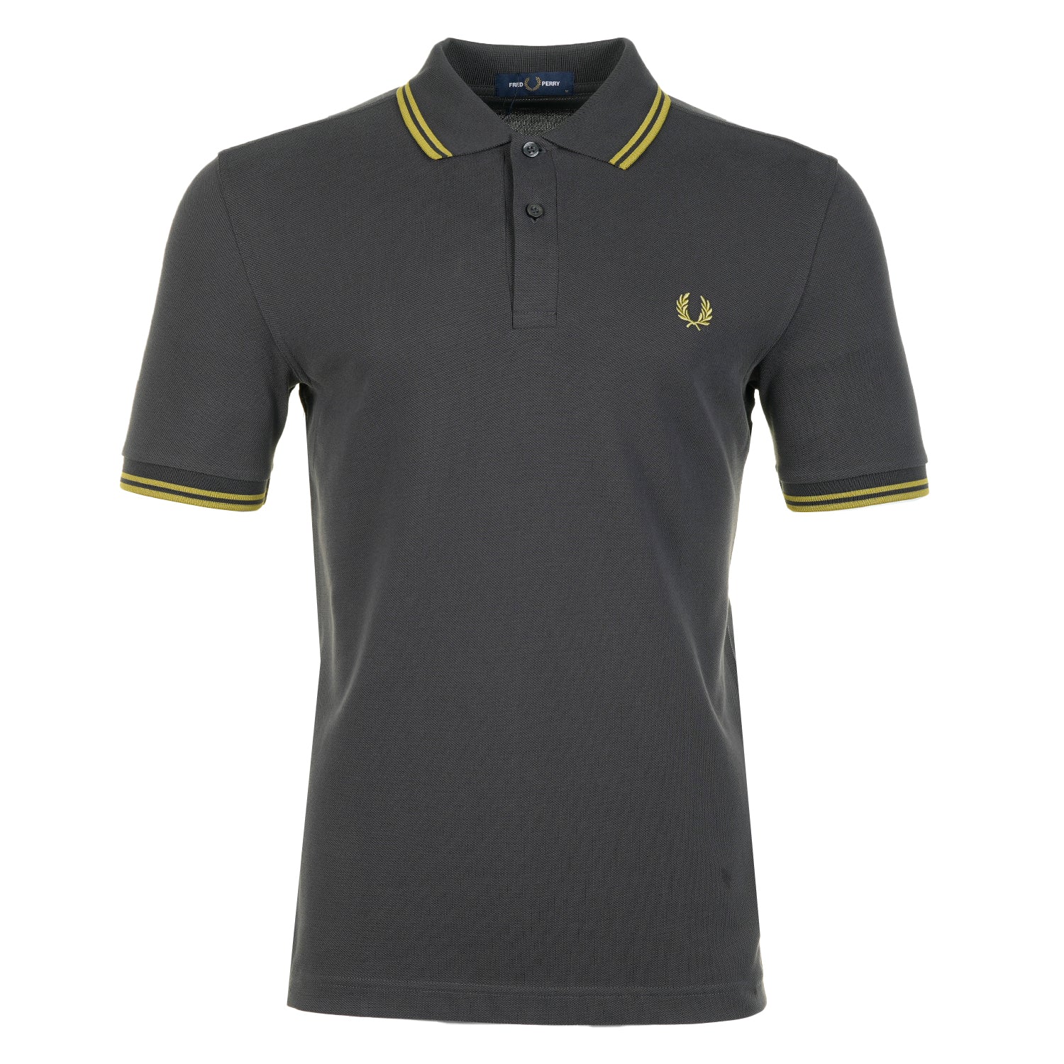 Short Sleeve Twin Tipped Polo Shirt Anchor Grey / Tennis Ball Yellow