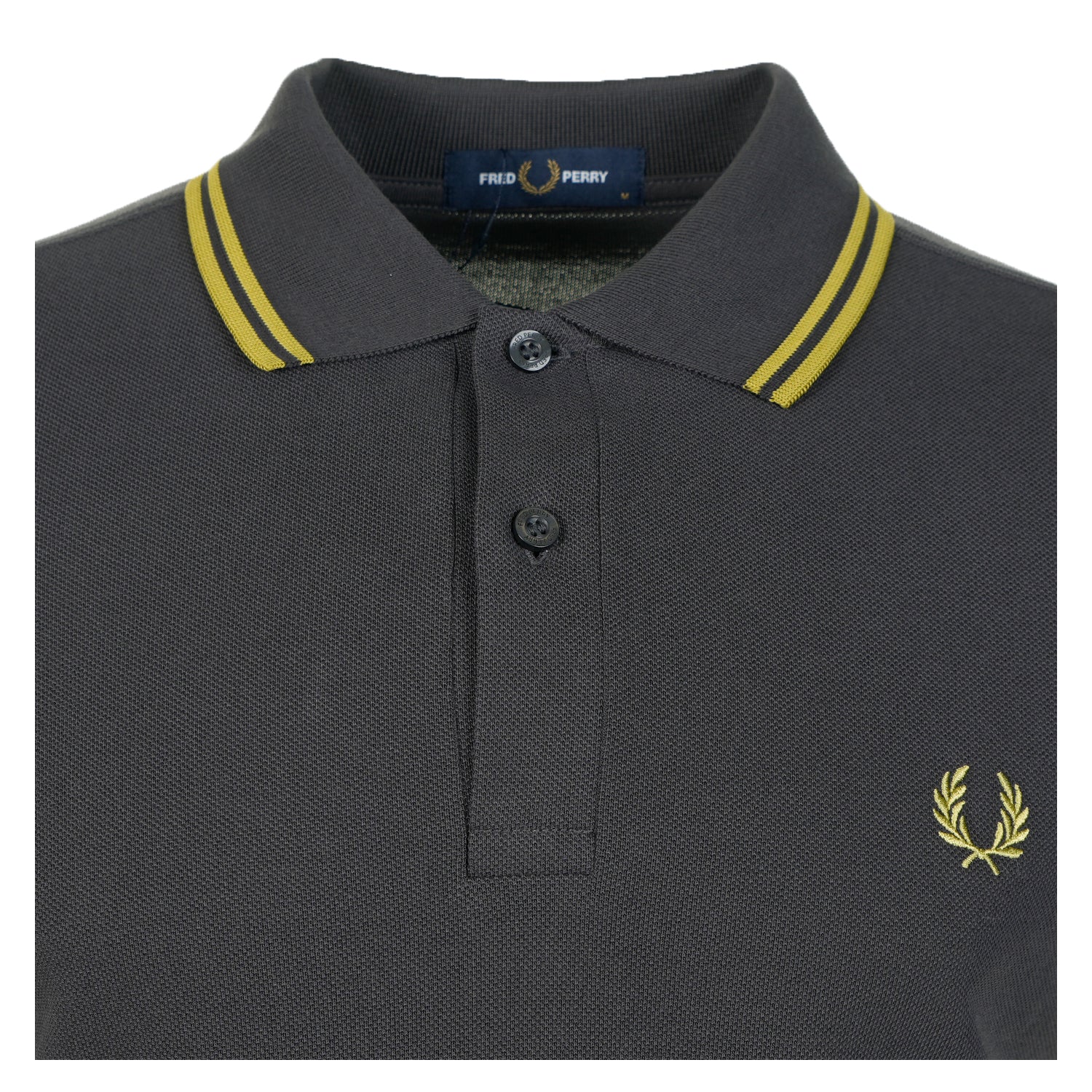 Short Sleeve Twin Tipped Polo Shirt Anchor Grey / Tennis Ball Yellow