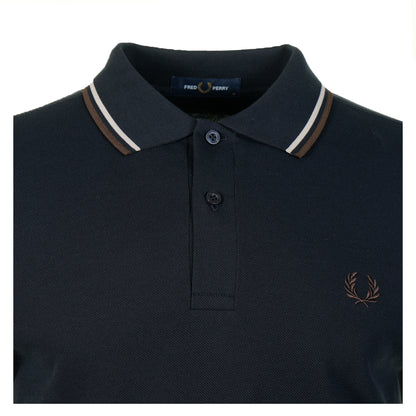Short Sleeve Twin Tipped Polo Shirt Navy