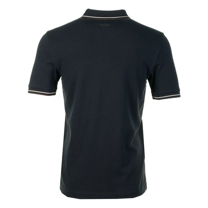 Short Sleeve Twin Tipped Polo Shirt Navy