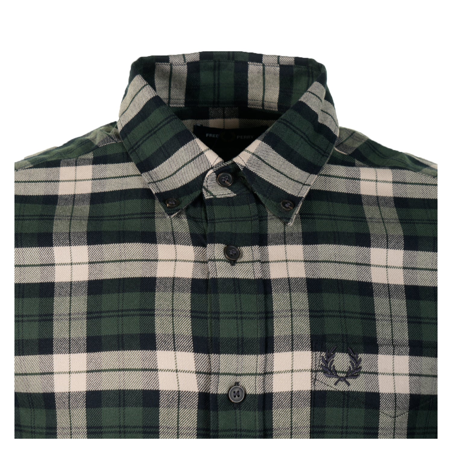 Long Sleeve Brushed Twill Tartan Shirt Court Green