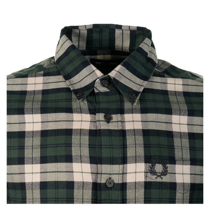 Long Sleeve Brushed Twill Tartan Shirt Court Green