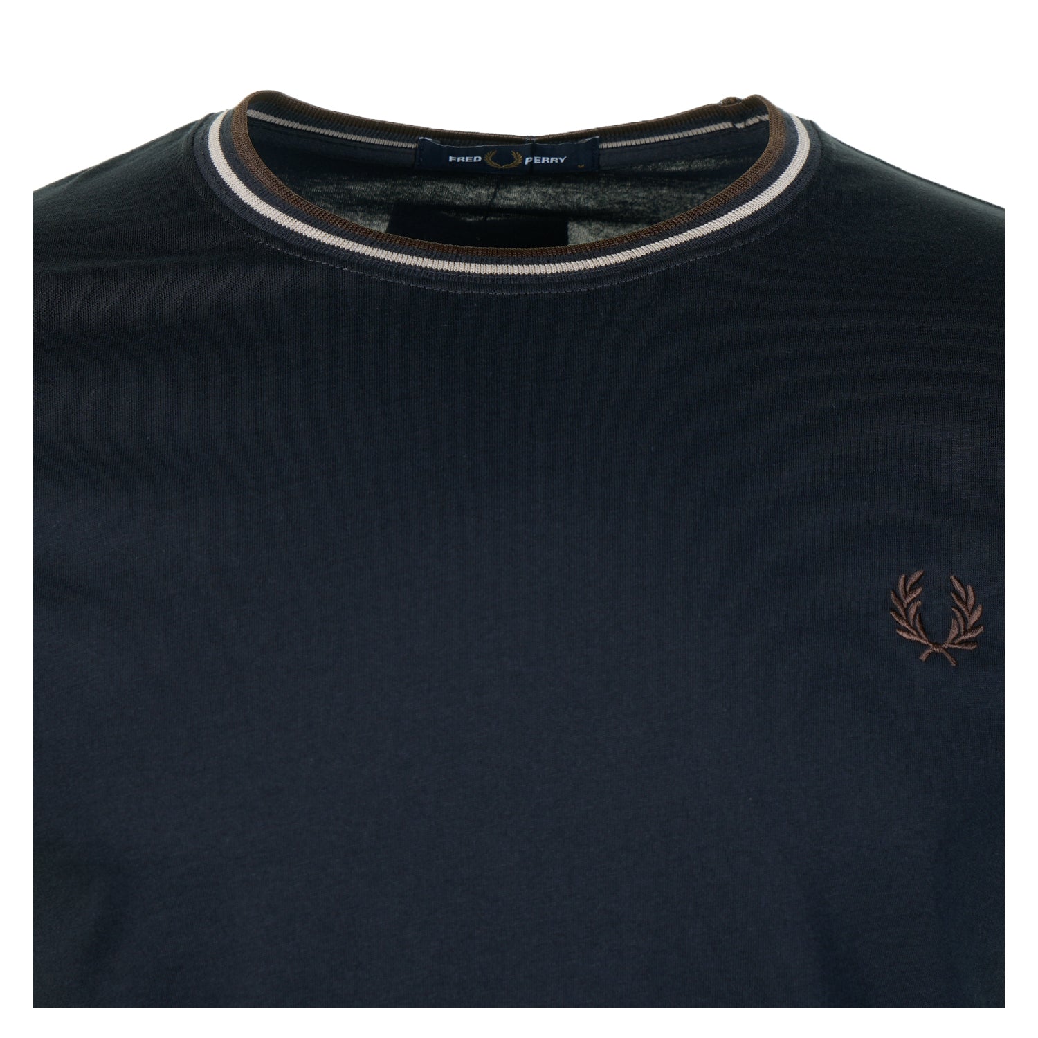 Twin Tipped T Shirt Court Navy Warm Oat Brown Tobacco