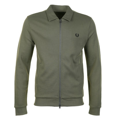Zip Through Collared Sweatshirt Laurel Wreath Green