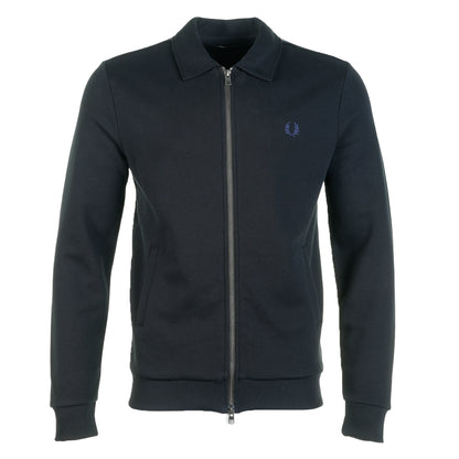 Zip Through Collared Sweatshirt Black