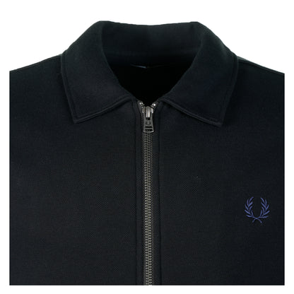 Zip Through Collared Sweatshirt Black