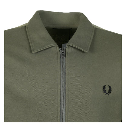Zip Through Collared Sweatshirt Laurel Wreath Green