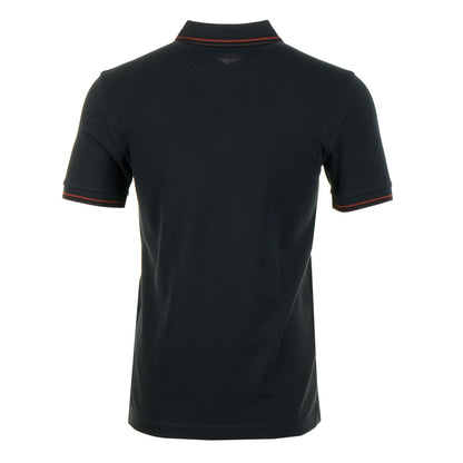 Short Sleeve Twin Tipped Polo Shirt Navy / Brandy / Rich Brown
