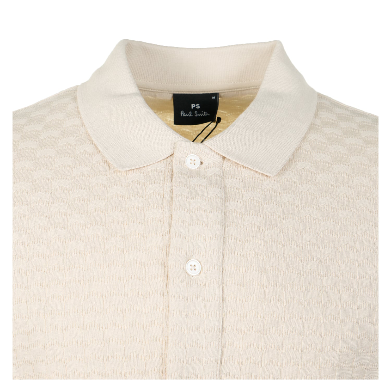 Long Sleeve Button Front Polo Off White