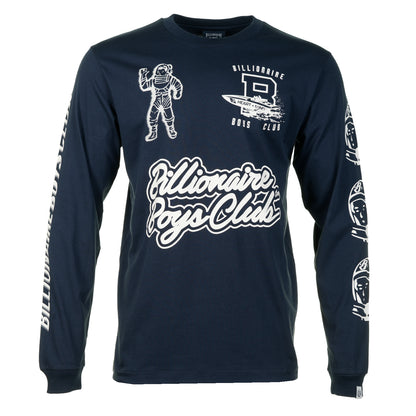 Global Regatta Multi Print Long Sleeve T shirt Navy