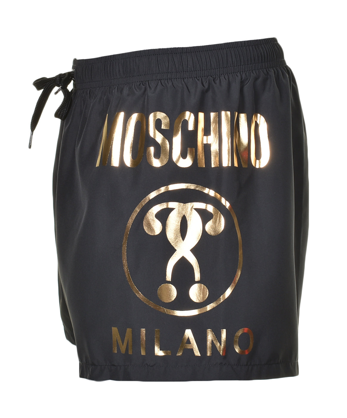 Side Double Question Mark Logo Swim Shorts Black