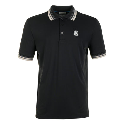 Sandbanks Short Sleeve Gradient Rib Polo Black