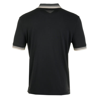 Short Sleeve Gradient Rib Polo Black