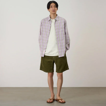 man wearing gramicci Corduroy G Short Olive