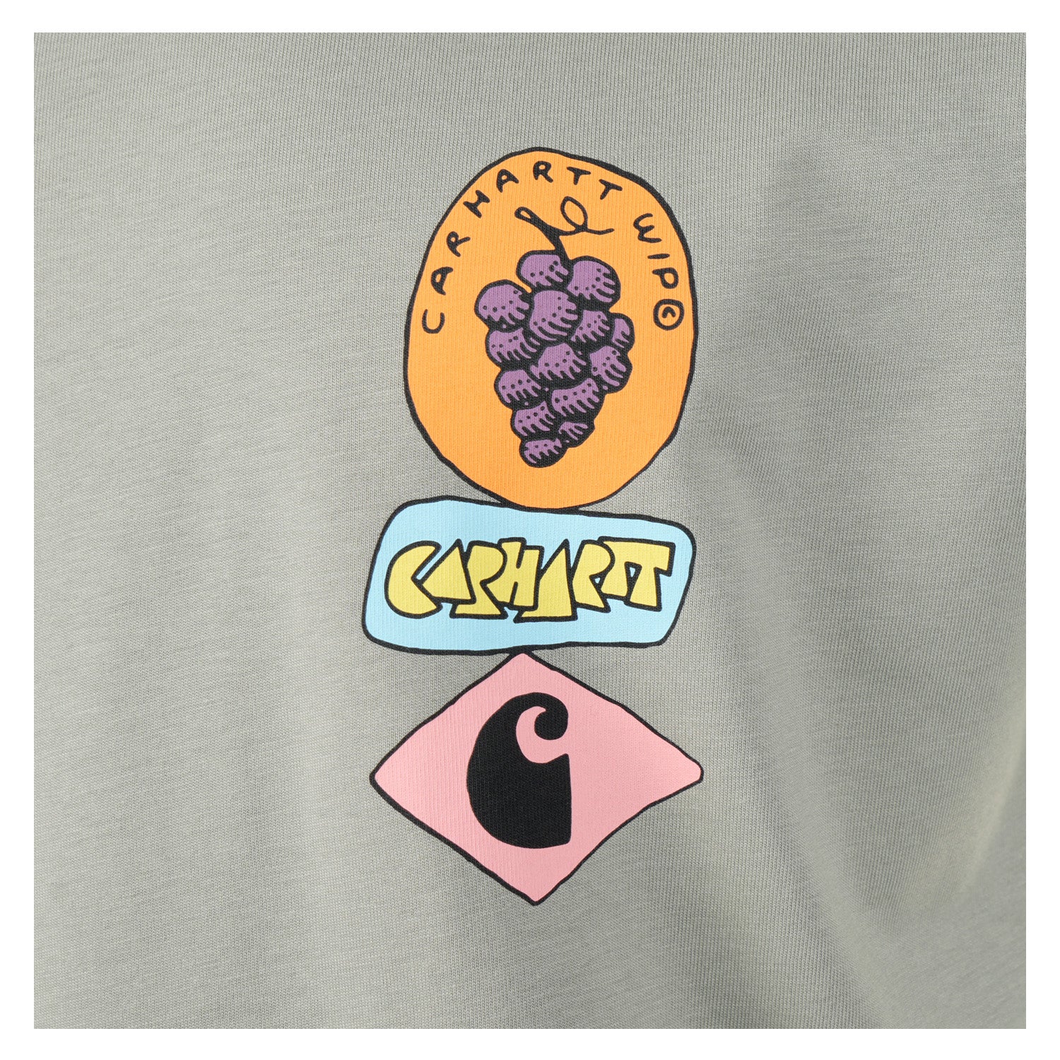 Short Sleeve Stacked Grapes T Shirt Shady Green