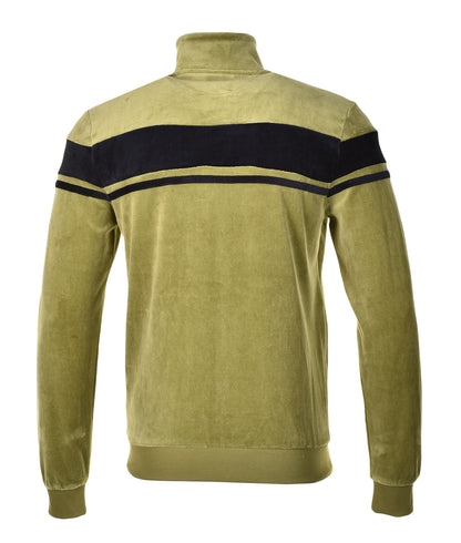 Damarind Velour Track Top Sphagnum Green