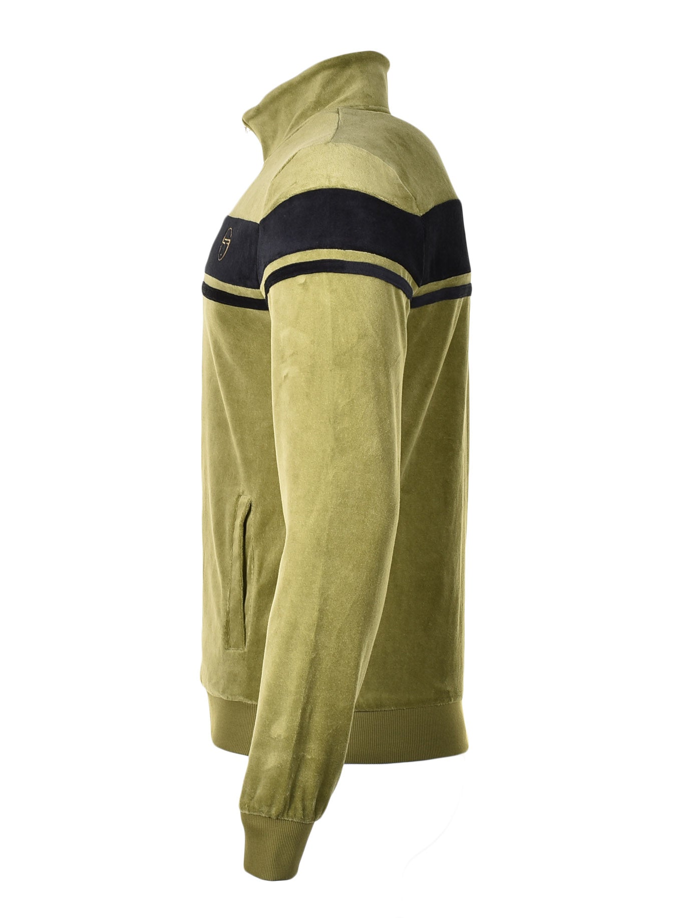 Damarind Velour Track Top Sphagnum Green