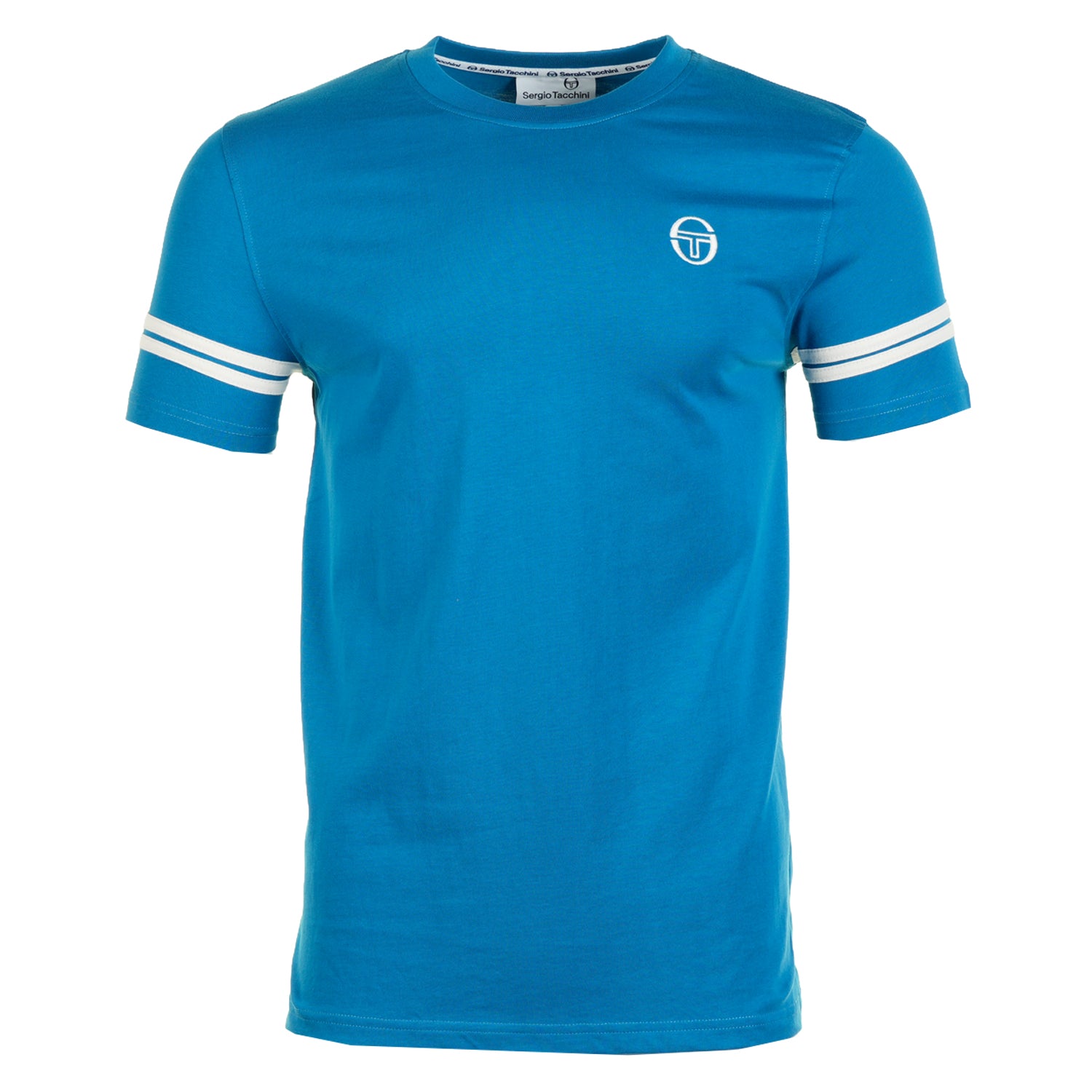 Grello Crew Neck T Shirt Mykonos Blue Gardenia