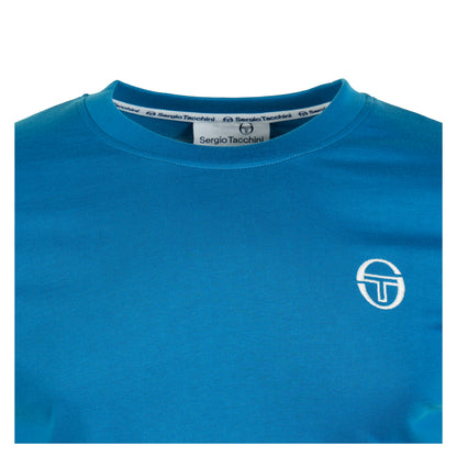 Grello Crew Neck T Shirt Mykonos Blue Gardenia