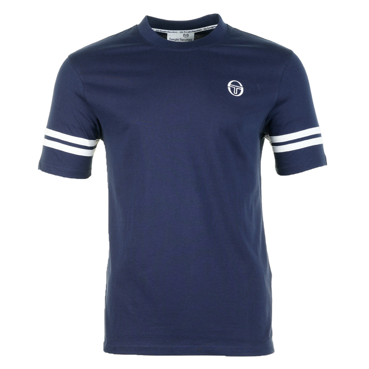 Grello Crew Neck T Shirt Maritime Blue / White