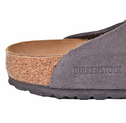 Birkenstock Boston Suede Leather Velvet Grey - Sabot Confort Homme Daim Gris