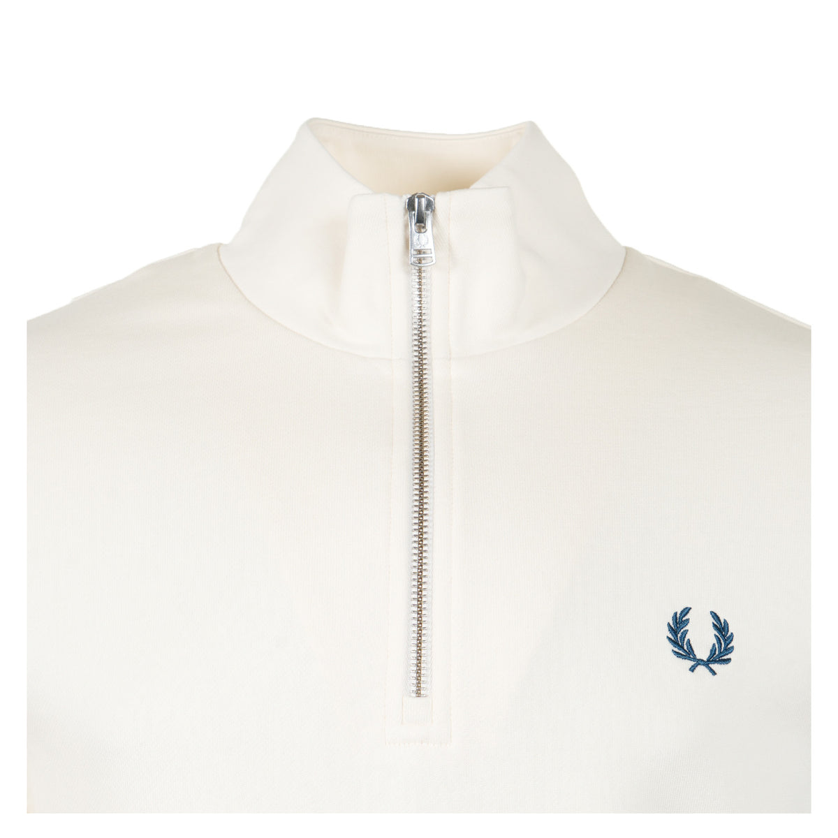Half Zip Sweatshirt Ecru Mod Blue
