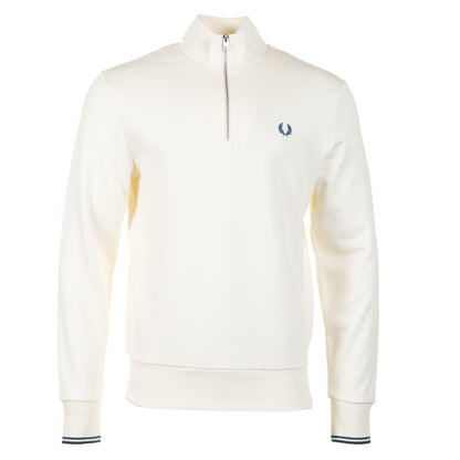 Half Zip Sweatshirt Ecru Mod Blue